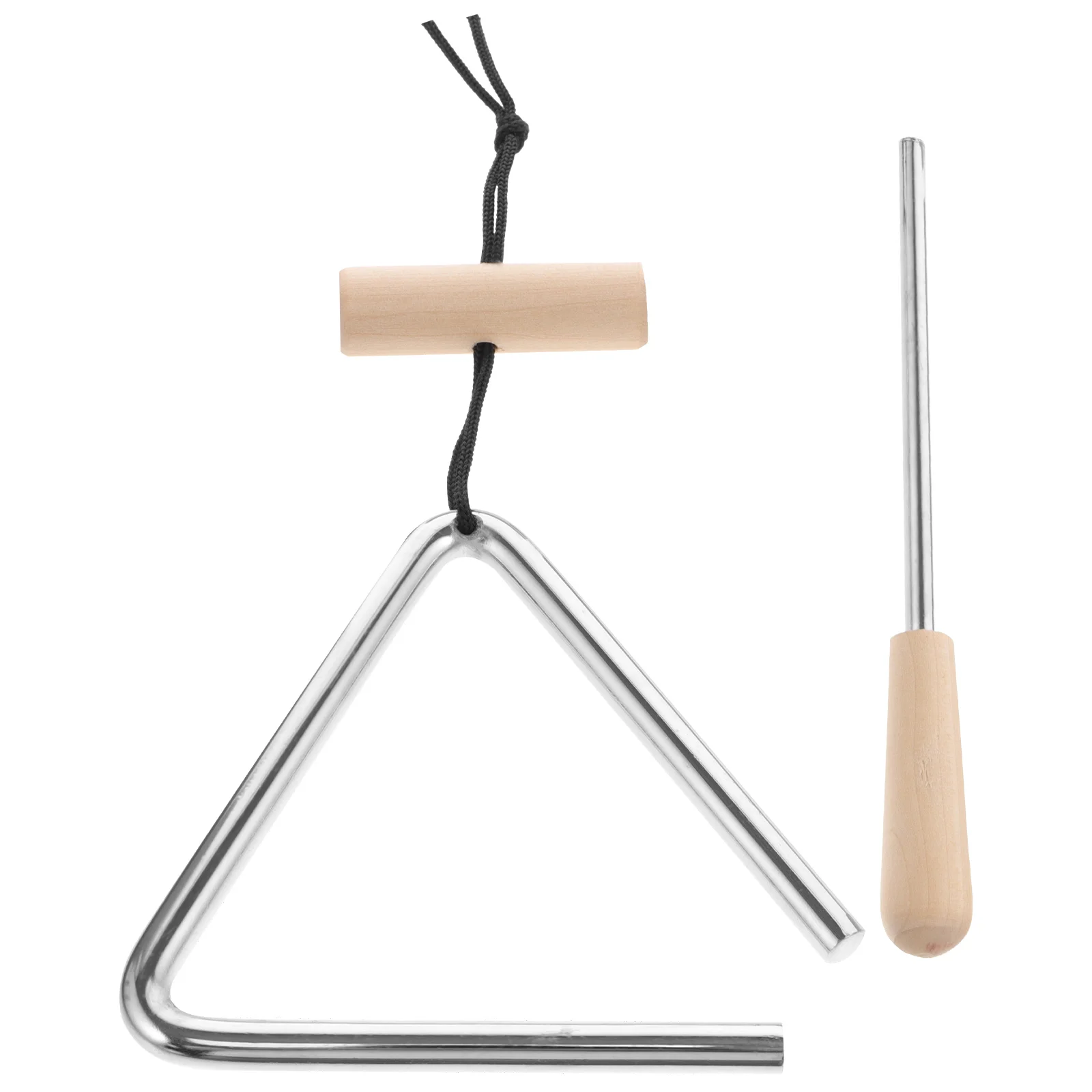 

Percussion Triangle Iron Teaching Aids Wooden Handle Music Enlightenment Instrument Child
