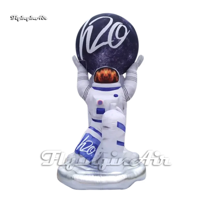 Customized Giant Advertising Inflatable Astronaut Spaceman Model With A Planet Ball For Event Show