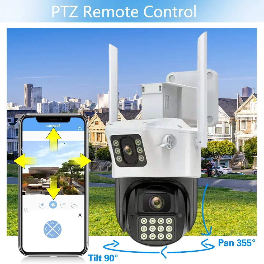 New 4K Security Wifi PTZ Camera System 8MP Audio Mic CCTV 10CH POE NVR AI Color Night Home Video Surveillance Camera Outdoor Set