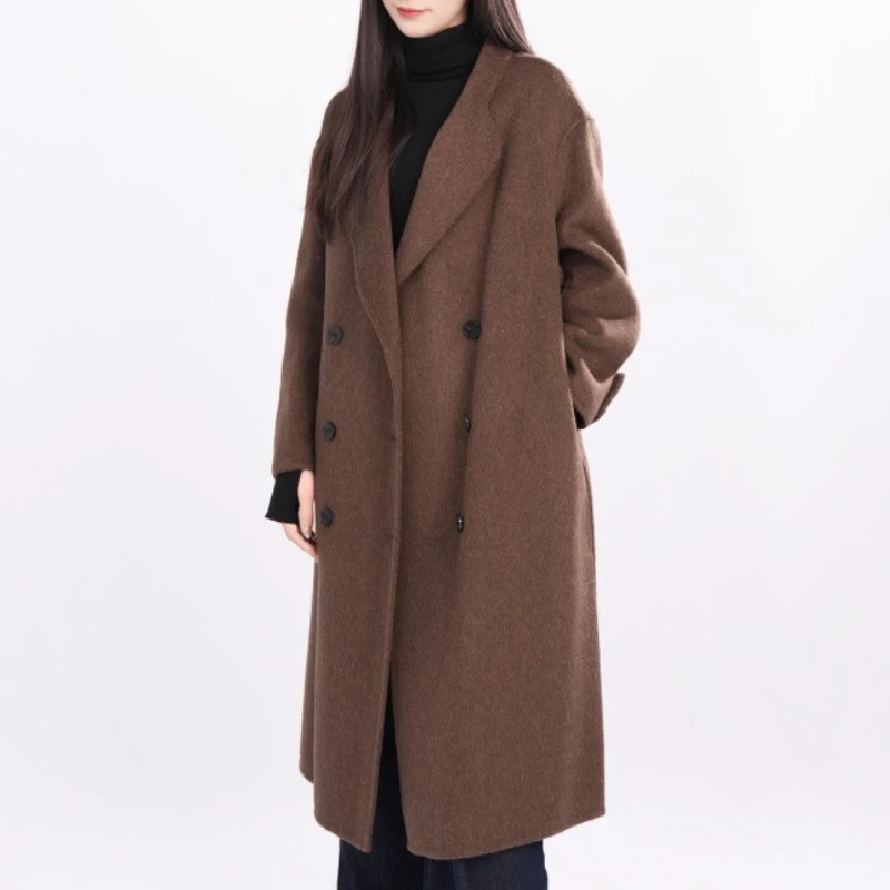 

Double-sided Coat Double-breasted Windbreaker Long Loose Autumn Women's Coat