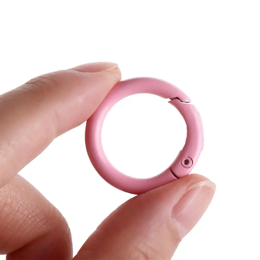 5 Pcs Materials Supplies 25mm O Ring Keychain Clips Colorful Metal Openable Round Carabiner Durable Spring Clasp Jewelry