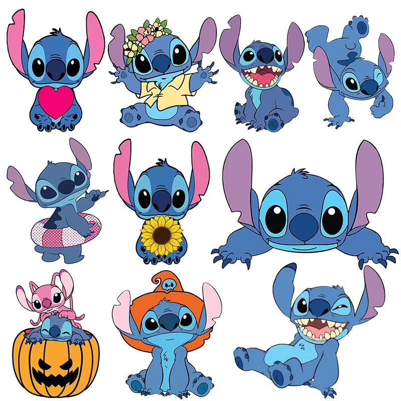 

Stitch Cartoon character Iron-on Transfers Garment Accessories DIY Appliques Heat Transfer PVC Patch