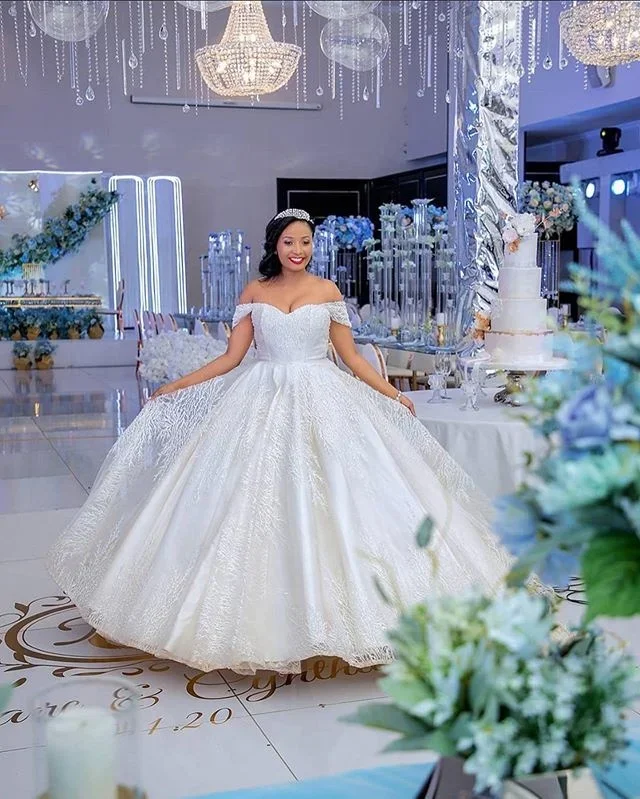 Robe de Mariée Bouffante en Dentelle à Manches sulf, Élégante, Dos aux, Grande Taille, pour Patients