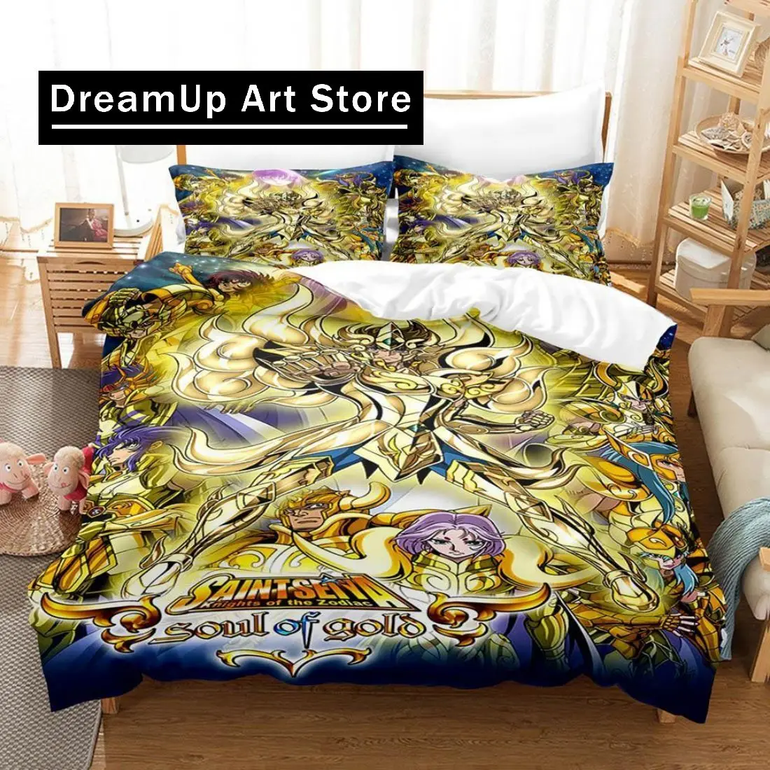 3D Print Fashion Anime Saint Seiya Bedding Set Boys Girls Twin Queen Full Size Duvet Cover Pillowcase Bed Adult Bedroom