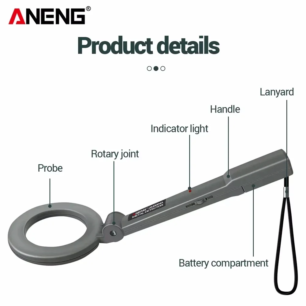 ANENG DM3004A Professional Metal Detector Handheld Alarm High Sensitivity Scanner Metal Detecting Security Checker Detect Tools