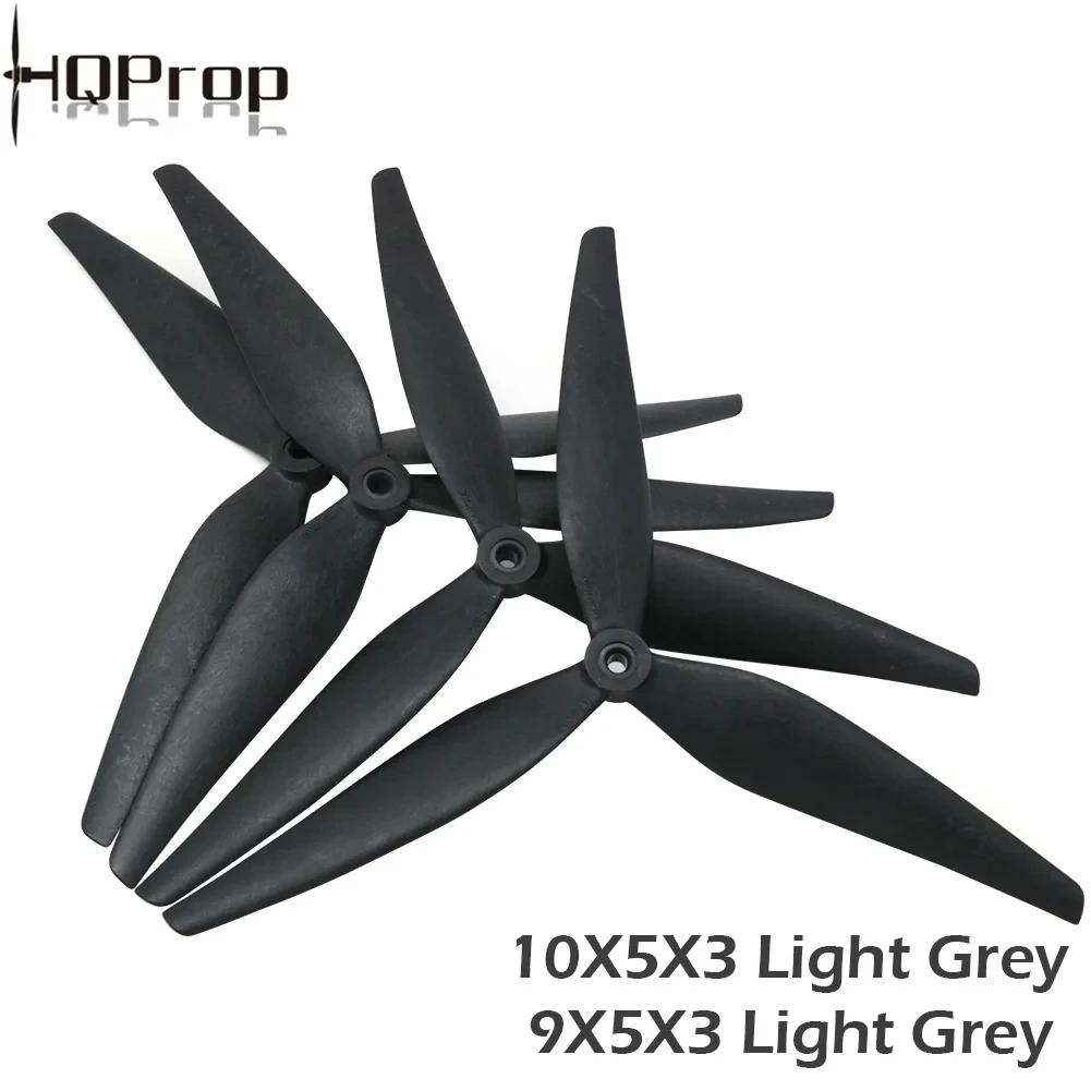 2 Paar HQProp 10X5X3 9X5X3 10X5.5X3 1050 9050 1055 10 Zoll 9 Zoll 3-Blatt Schwarz Carbonverstärkter Nylonpropeller für RC FPV Drohne