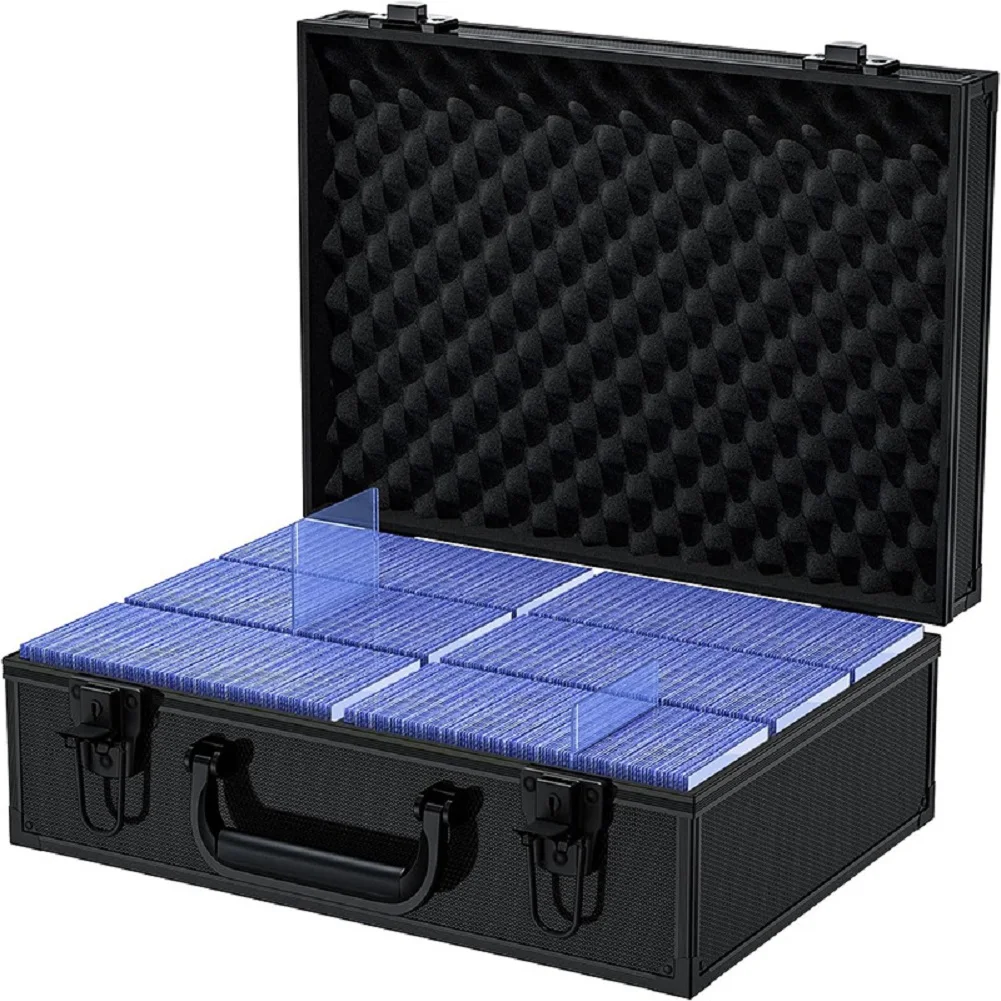 

6 Dividers Toploader Storage Box 600+ Cards Or 130+ Magnetic Holder Shockproof Dustproof Card Case for Game Card Collectors Gift