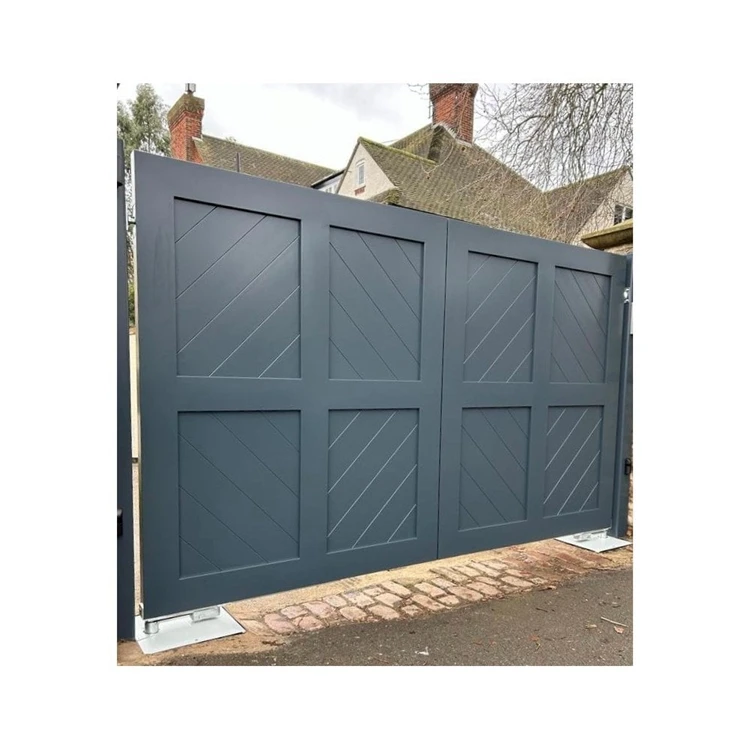 Aluminum Alloy Swing Gate Design Coated Security Fence Fancy Main Gates 6 Feet for Home Trellis Style