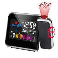 Color Display Clock Rotatable Table Clock Digital Alarm Clock With Time Projection Weather Station