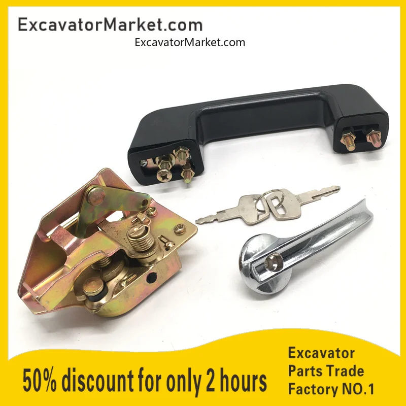 For Excavator Hyundai R130-5 200 210 220 260 300-5 Cab Door Lock Assembly Handle Lock Block Cylinder Key excavator Spare