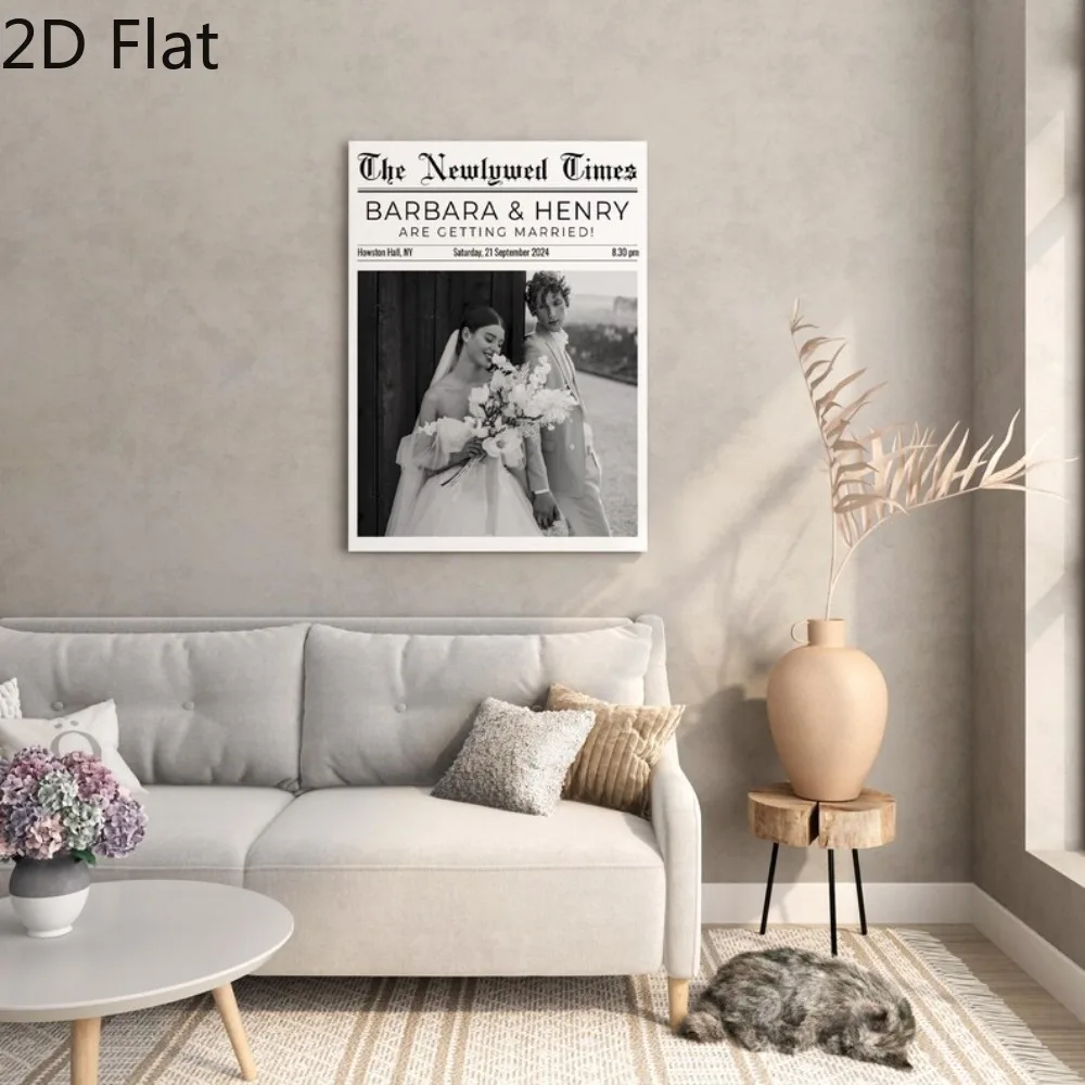 Customized personalized wedding poster - customizable couple names and dates, wall art