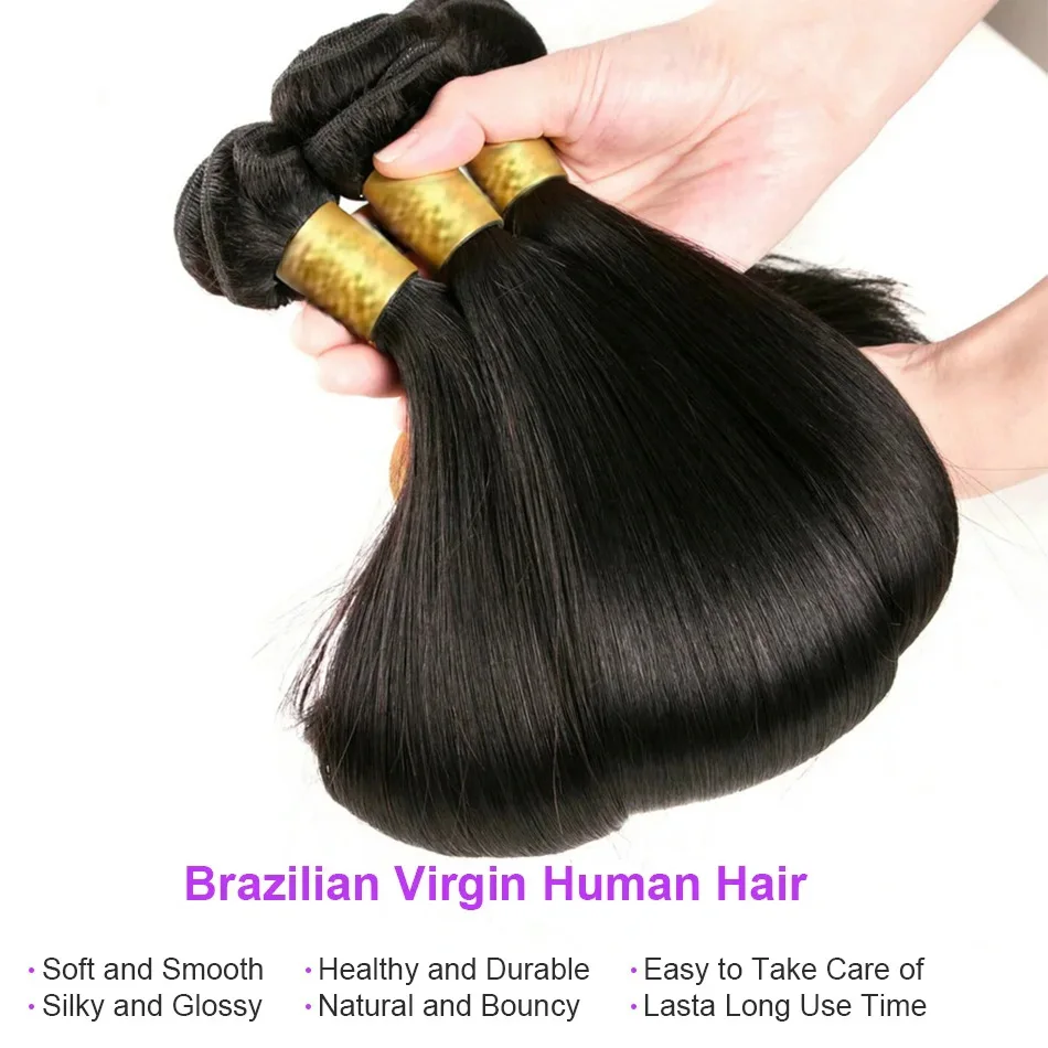 Brazilian Human Hair Extensions Body Wave Bundles 30-34 Inch Unprocessed Virgin Unprocessed Brazilian Virgin Human Hair Bundles Weave  main image 4