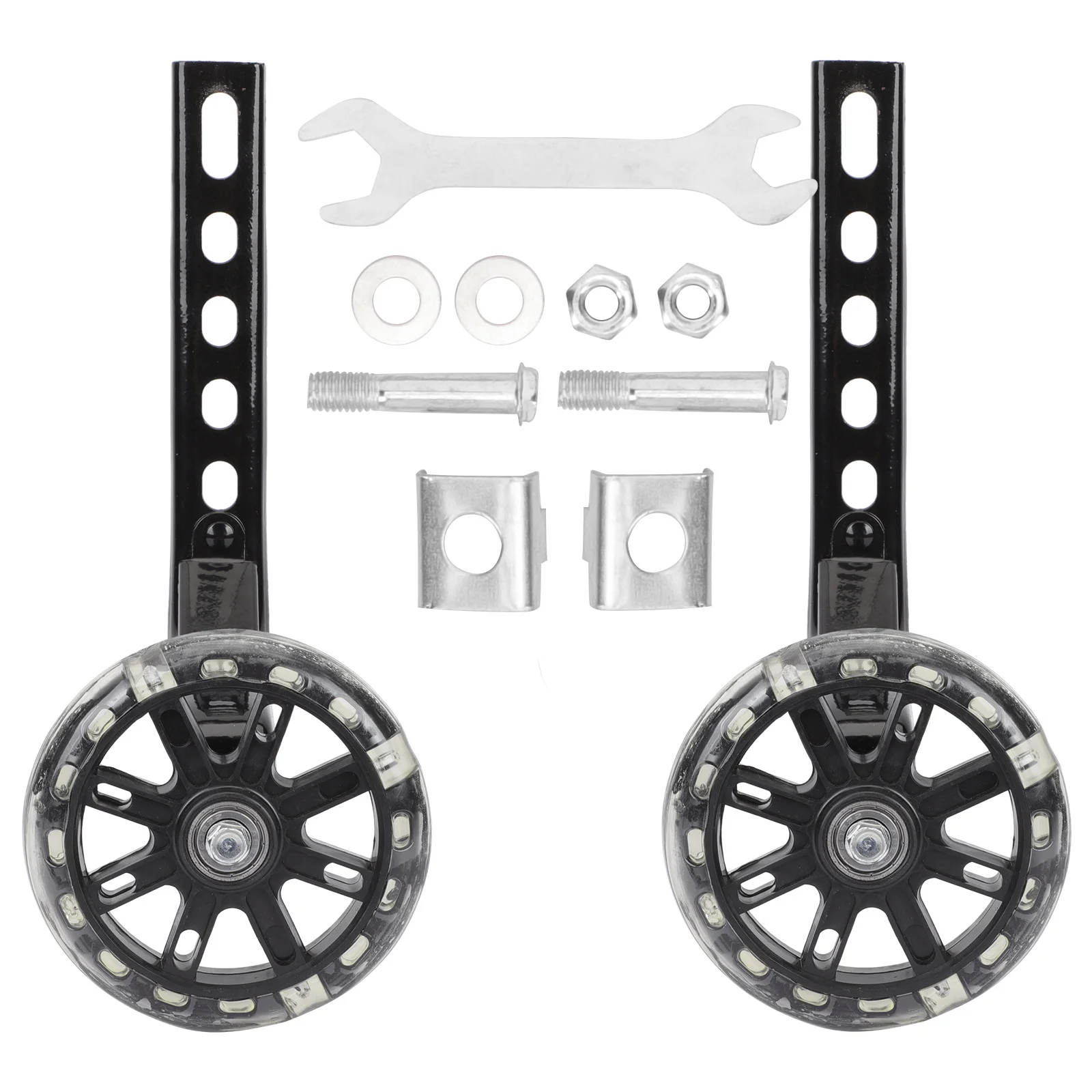 

2pcs Bike Auxiliary Kids Training Wheels 12-20 Inch Glow Sturdy Thickened Easy Install Mute Wheels For Children Bikes