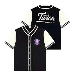 KPOP TWICE READY TO BE Baseball Shirt Men Women Hipster Hip Hop Short Sleeve Baseball Jersey Tee Shirt Street Wear Summer Tops