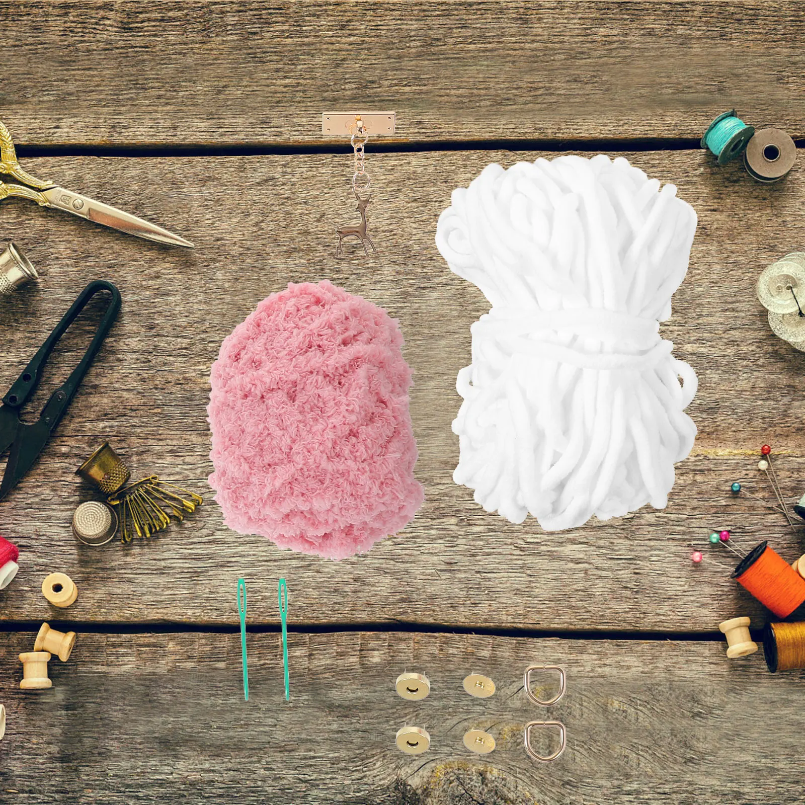 

1Set Shoulder Bag DIY Material Kit Easy to Assemble Stylish Deer Pendant Design Perfect Gift Idea for Women Purse Handmade