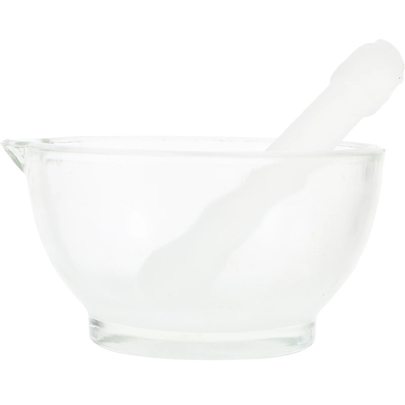 

Kitchen Household Glass Garlic Mortar and Pestle Set 90mm Ergonomic Noncorrosive for Crushing Garlic