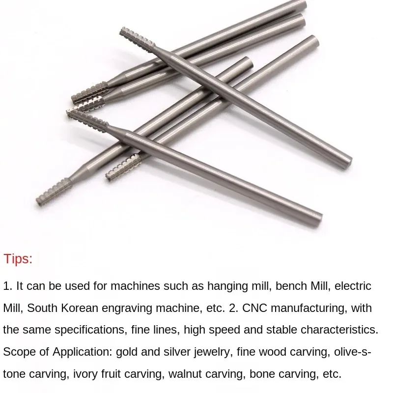 6pcs/set Tungsten Steel Burs for Jewellery Engraving Metal Drill Carving Grinding Bits 2.35mm Shank Jewelry Tools