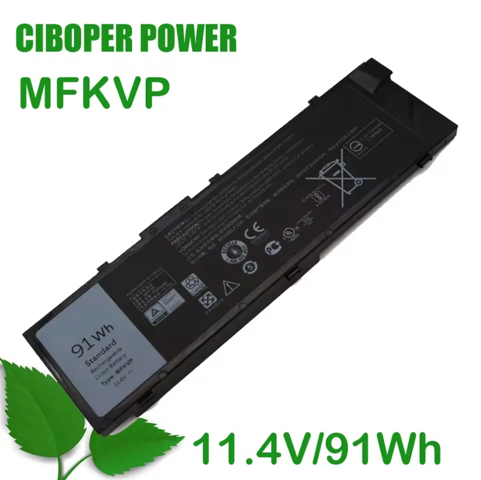 CP Laptop Battery 1G9VM GR5D3 MFKVP 11.4V 91Wh 0FNY7 T05W1 For Precision 7510 7520 7710 7720 M7710 M7510 Series Notebook