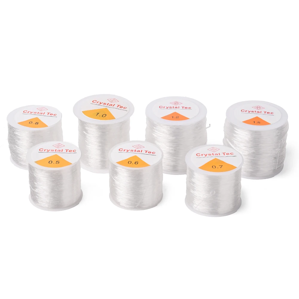 IYOE 0.5-1.5 مللي متر حبل مرن سلسلة شفافة مطاطا الموضوع لصنع المجوهرات سوار ذاتي الصنع قلادة مطرز اكسسوارات