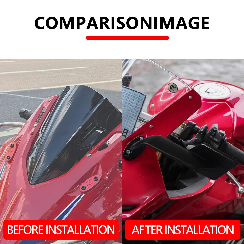For Honda CBR650R CBR400R CBR600R CBR250R CBR150R Motorcycle Mirror Modified Wind Wing Rotating Rearview Mirror Side View Mirror