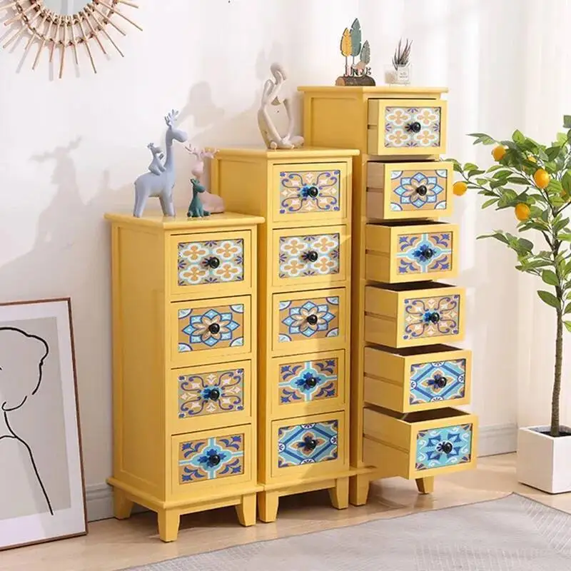 

Narrow Small Bedside Table Nightstands Vintage Bedroom Bedside Table Nightstands Cabinet Drawers Comodini Usm Furniture YY50BT
