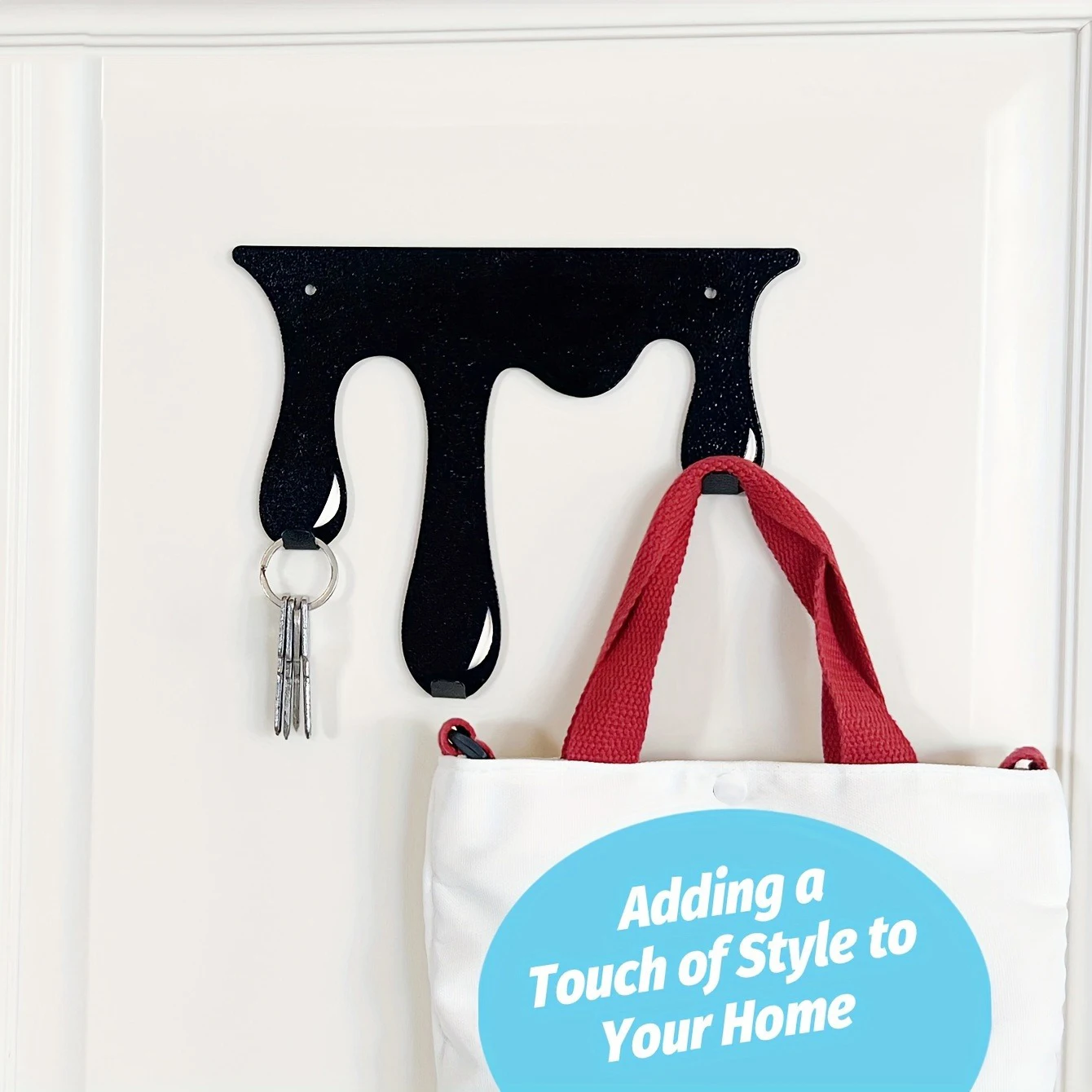 2D Mounted Coat & Towel Rack, Contemporary Home Decor, Perfect For Entryway & Bathroom Water Drop Design Metal Key Hook