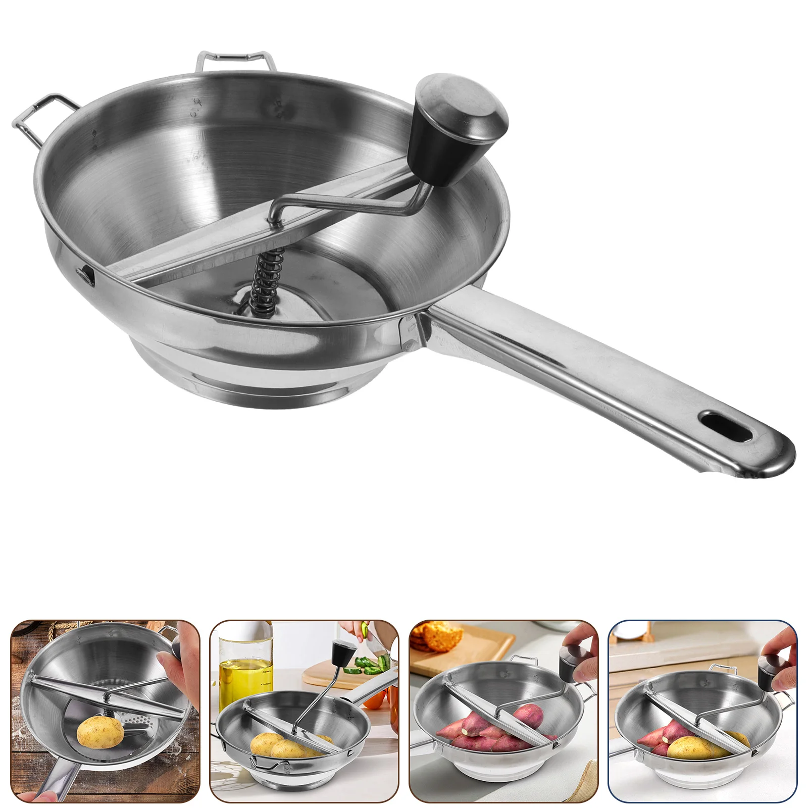 

Stainless Steel Masher Potato Presser Ricer Mixer Electric Handheld Set Fruit Manual Food Pressing Tool Baby