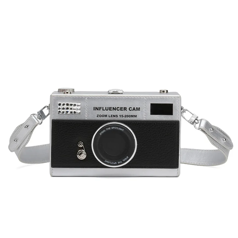 Novelty Camera Look Crossbody Handbag Hard Shell Pu Mini Shoulder Purse Adjustable Strap Small Cell Phone Bag For Casual Holiday