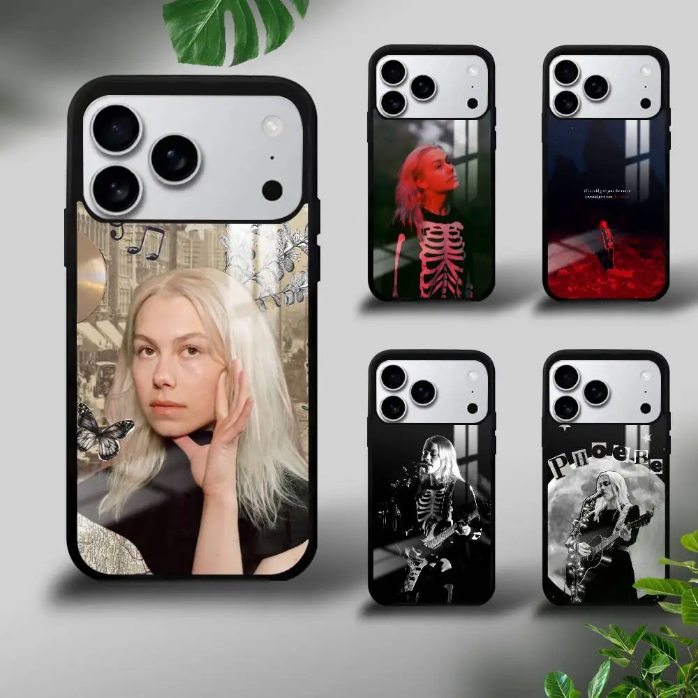 

Rock Singer P-Phoebe B-Bridgers Phone Case For iPhone 17 16 15 14 13 12 11 Pro Max Mini Plus Hard Mirror Funda