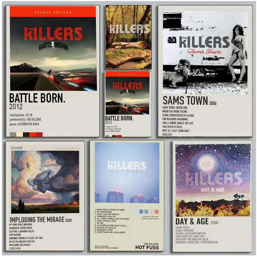 rock indie band T-The Killers Poster Modern Wall Art Bedroom Living Room Print Unframed