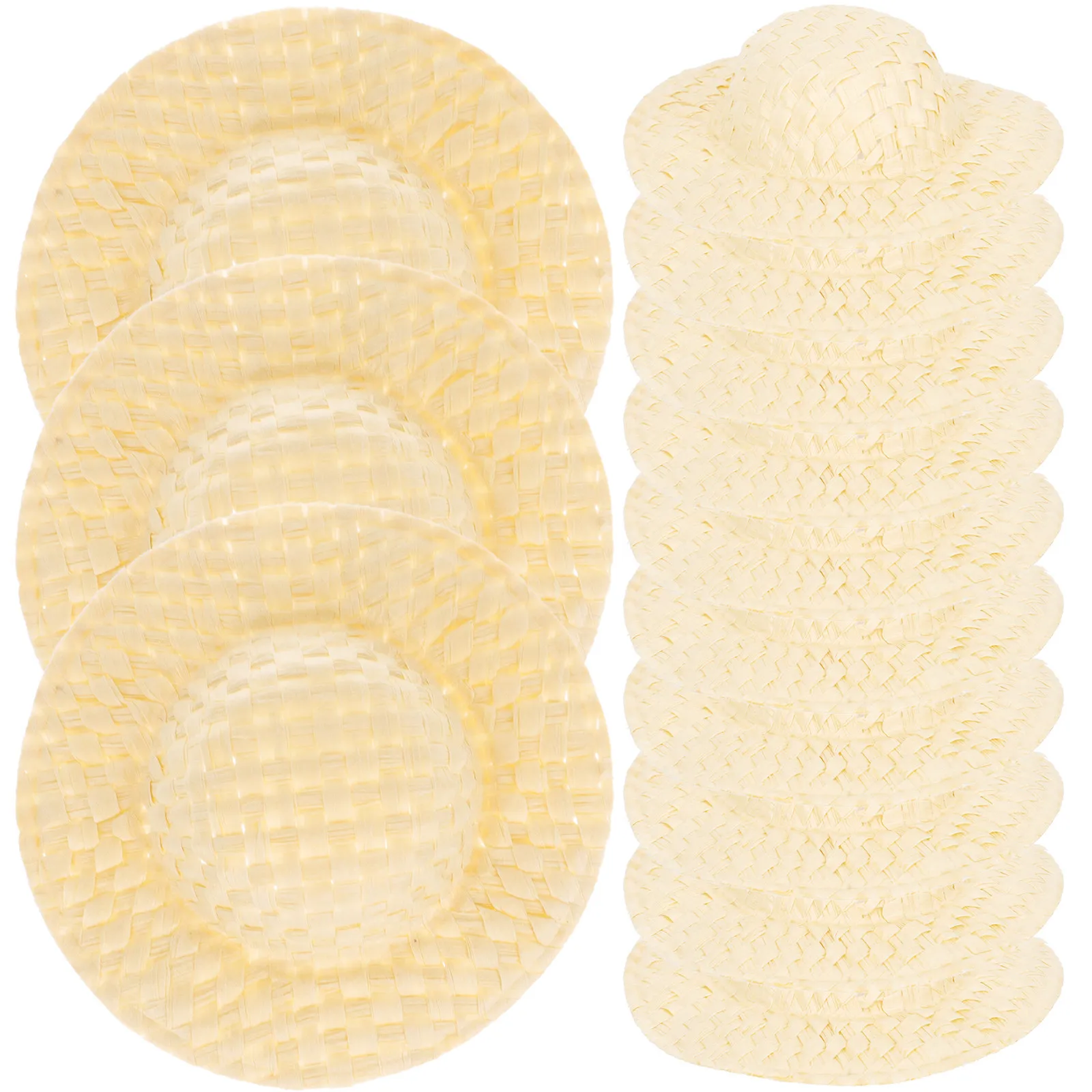 20Pcs Miniature Paper Hats Small Woven Hat Cute Mini Hat DIY Craft Props Photo Accessories Decoration Woven Hats