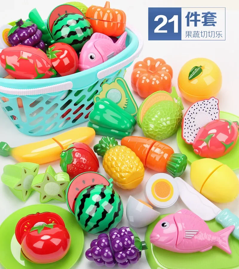 Rollenspiel-Spielzeug, simuliertes Apfel-Küchen-Obst-Besteck-Spielzeug, Anerkennung der Form und Farbe des Babys, kreatives Geschenk für Kinder