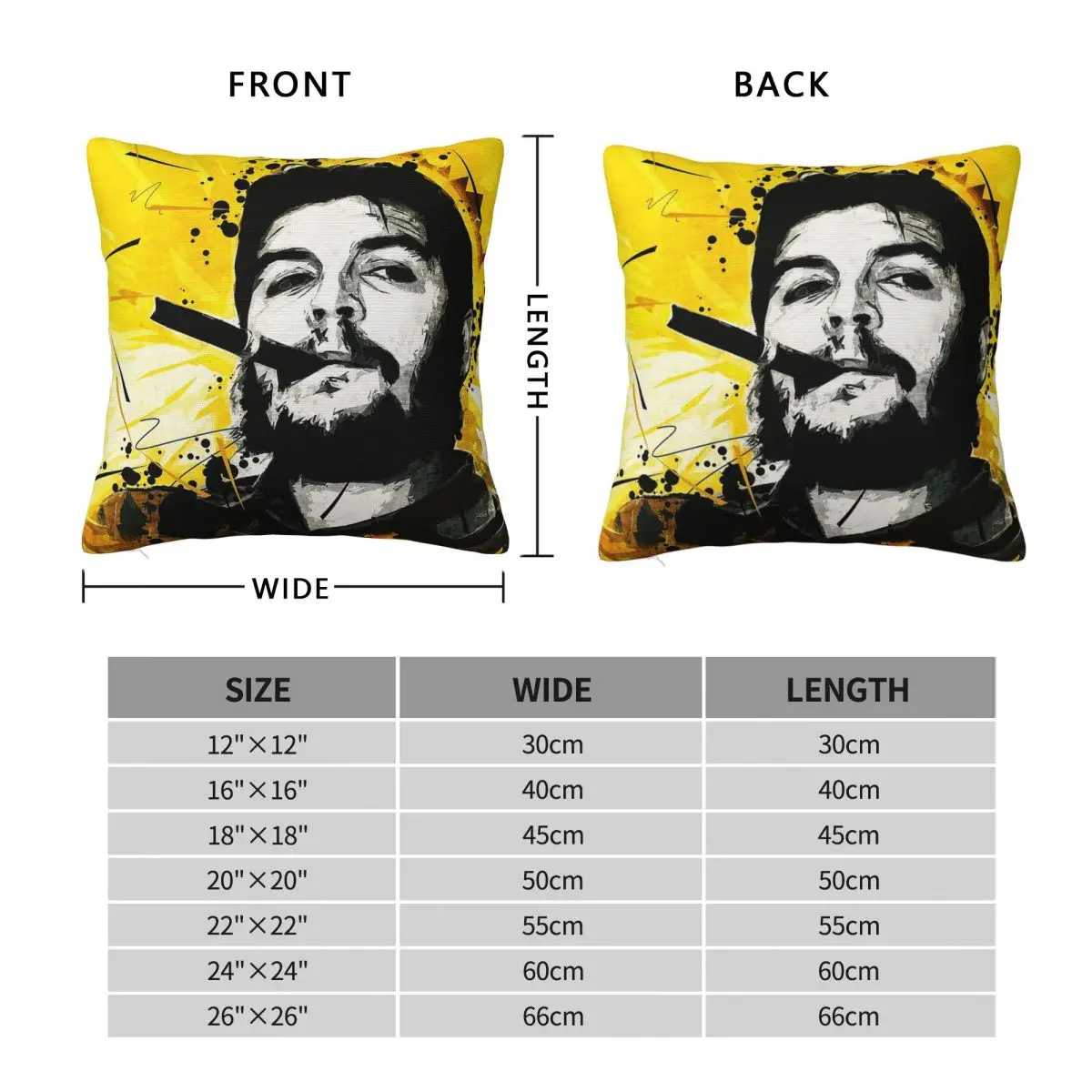 Che Guevara Smoking Vector Pillowcase Polyester Linen Velvet Creative Zip Decor Pillow Case Sofa Cushion Cover
