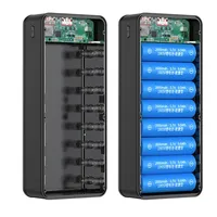 22.5W Fast Charging 15W Wireless Charging Power Bank Battery Holder + Camping Lamp 16*18650 20000mAh Power Bank Case DIY Shell