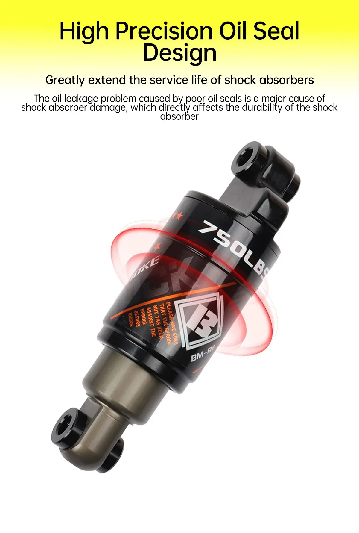 BLOOKE R5 Hydraulisches Hinterrad-Stoßdämpfer-System mit Mittelmontage und Ölfederung für E-Bikes und Roller – Detail 11