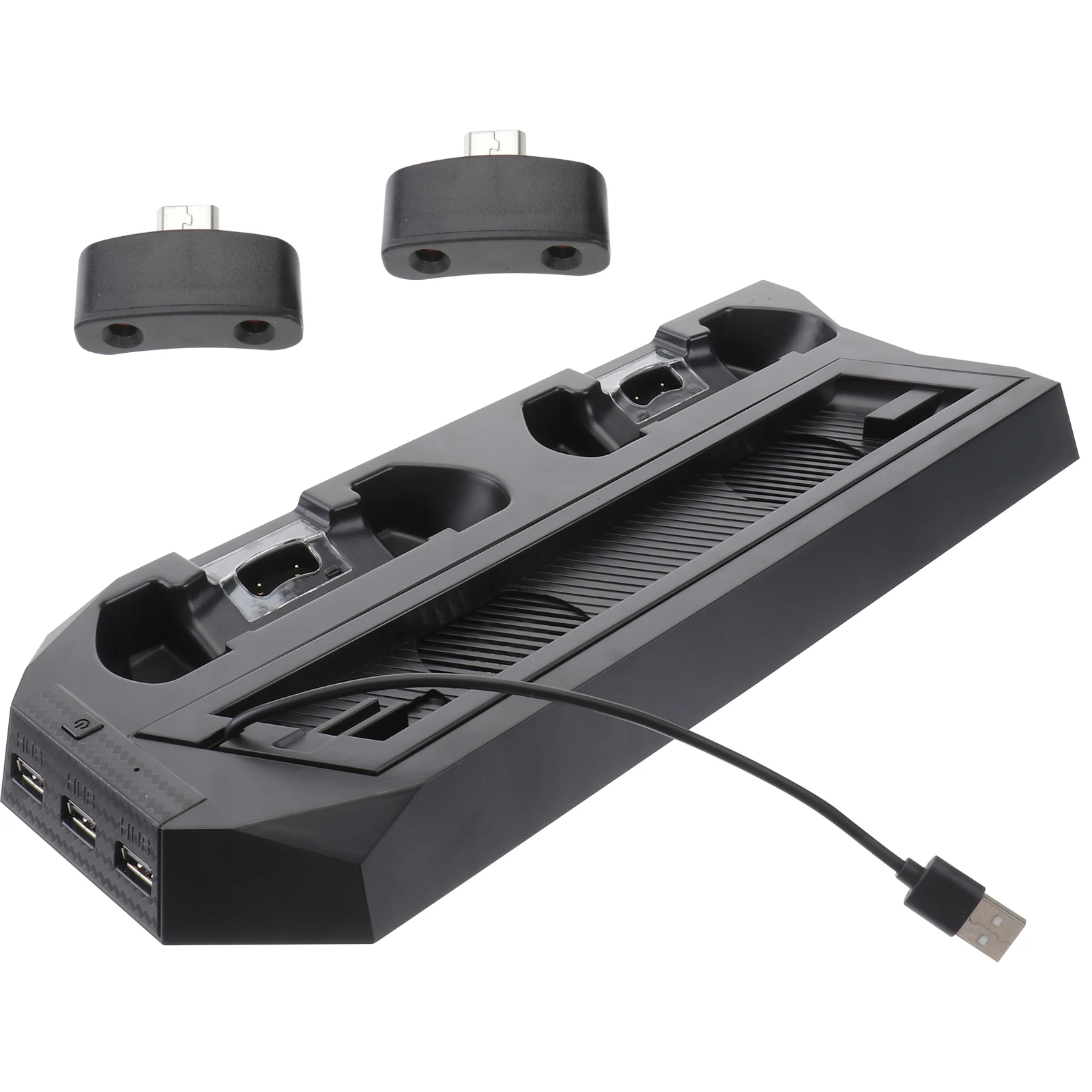 

Cooling Stand Dual Ports 2 Fans USB Hub Vertical Stand Black Controller Charging Station for