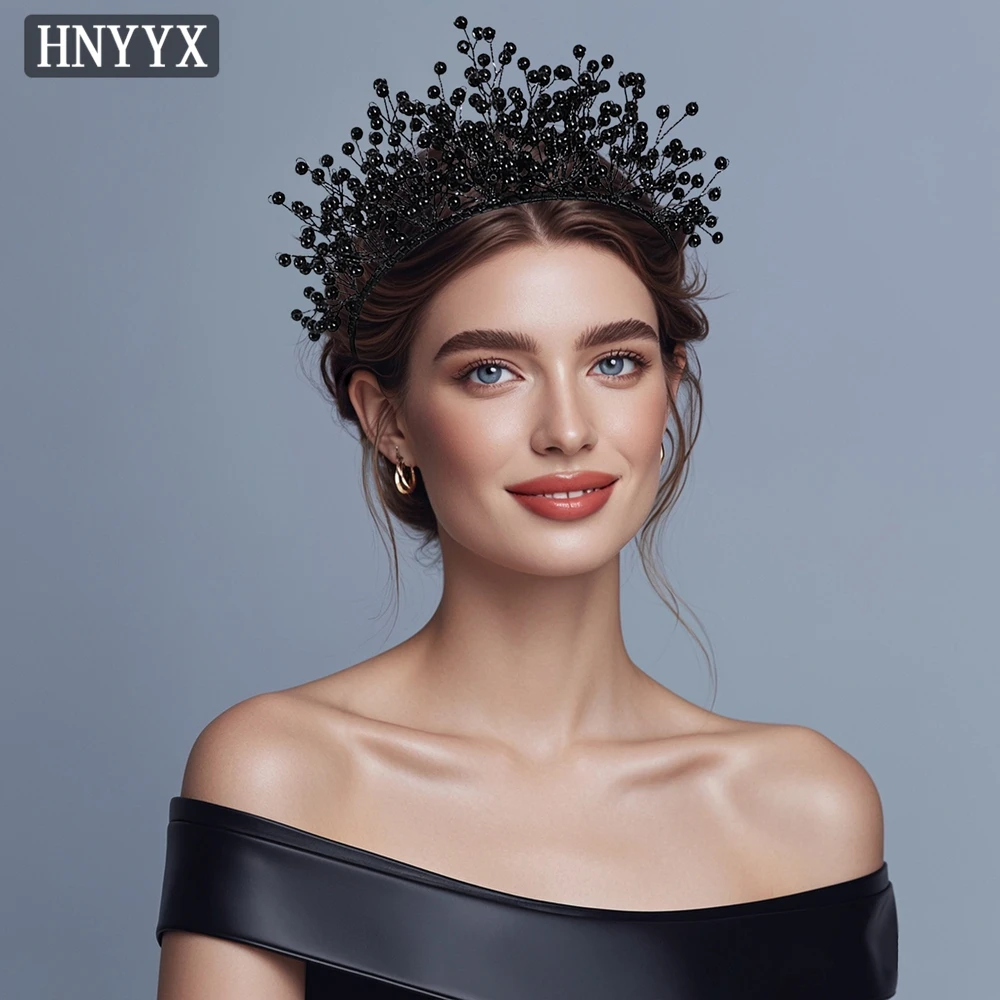 

YouLaPan Elegant Bridal Wedding Black Headband Handmade Bead Making Fashionable Ladies Banquet Dancing Hair Accessories YXA297