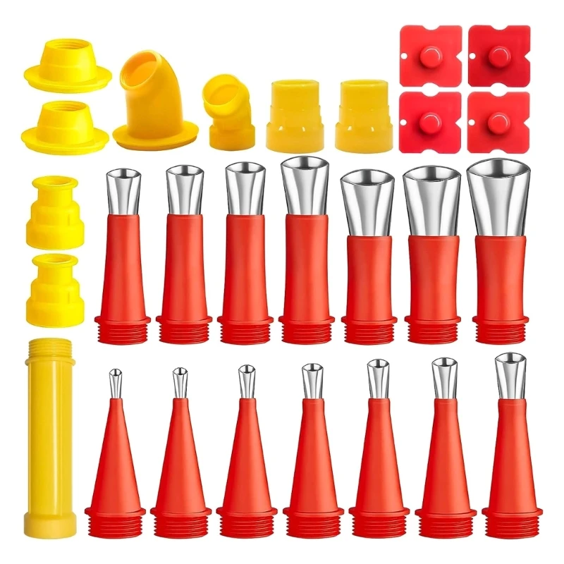 

27Pieces Easy Caulking Finisher Set Caulking Tips Set Upgraded Nozzle Caulking Tools For Kitchen Bathroom Doors Windows