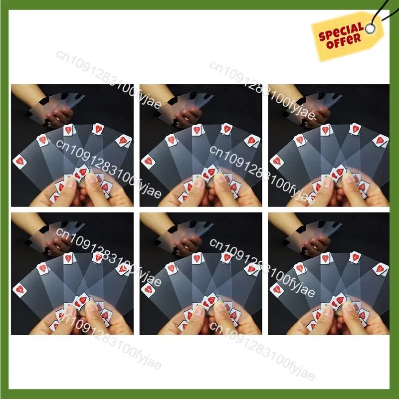 August 6X Creative Transparent Plastic Waterproof Poker Novelty Poker Index Playing Cards