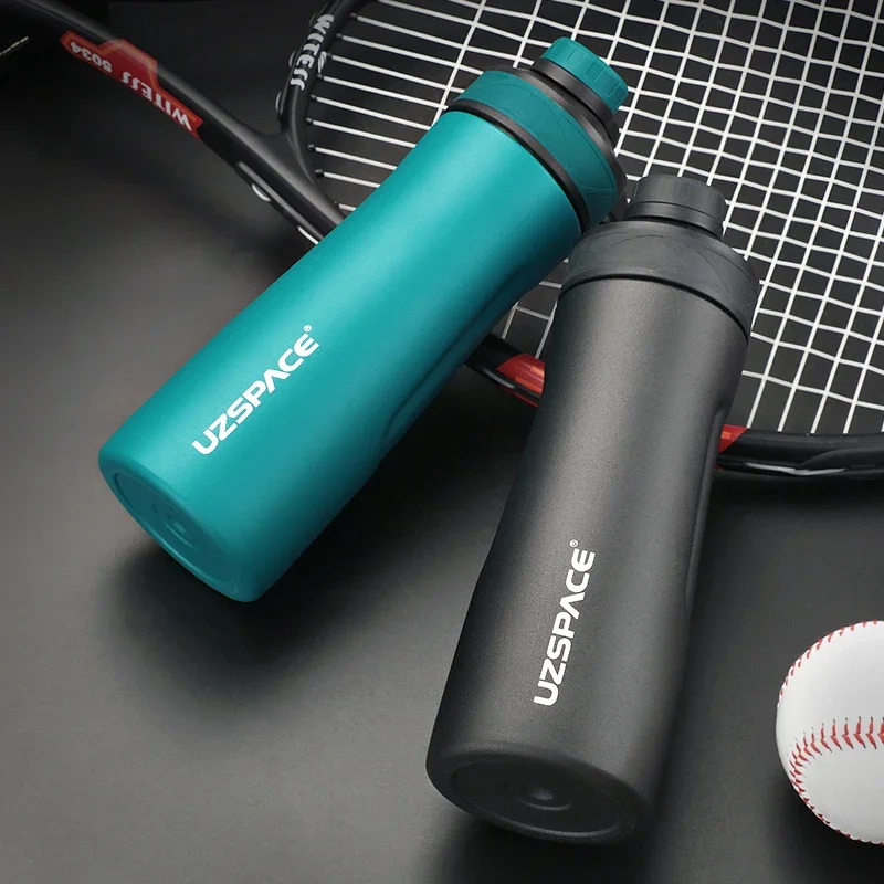 UZSPACE Thermos Stainless Steel Vacuum Flask Cup Creative Portable Leakproof Travel Mug 2 Style Lid Thermo Bottle With Handgrip