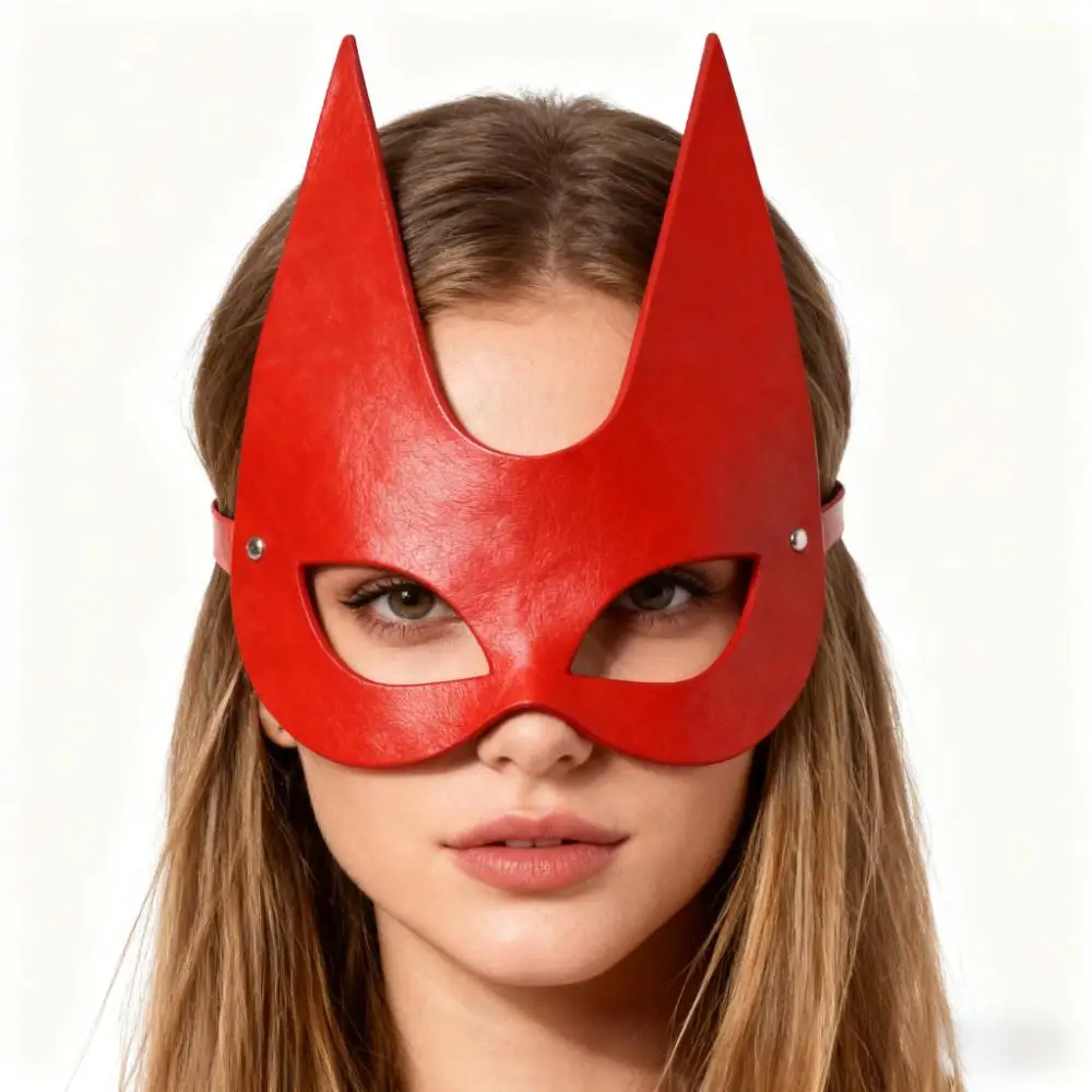 

Женская кожаная маска для косплея, карнавала, ночного клуба, вечеринки, полумаска для лица, костюм для бала на Хэллоуин