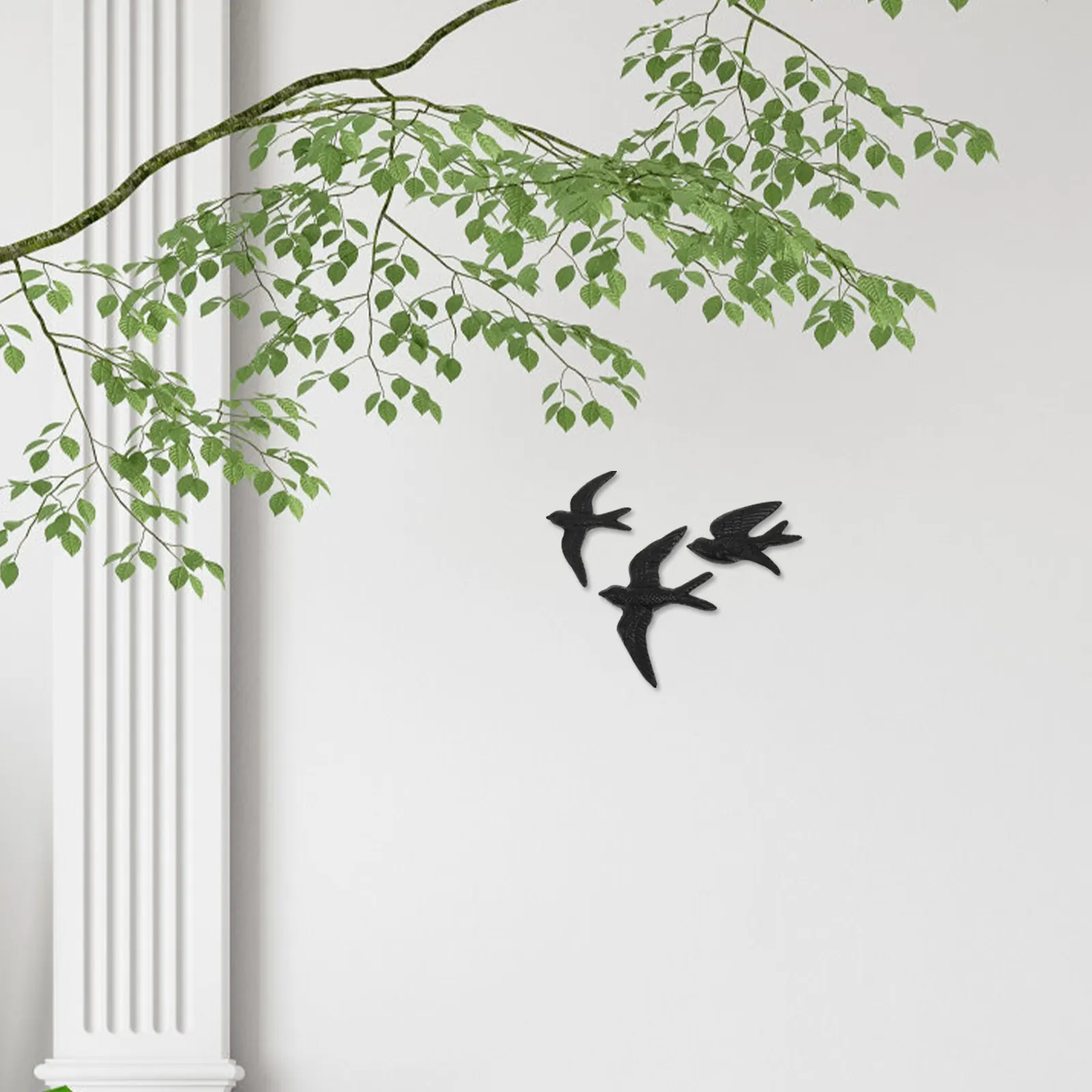 3Pcs Cast Wall Sculpture Vivid 3D Hanging Metal Art for Home Garden Decoration Rustic Wall Ornament Outdoor Bird Decor