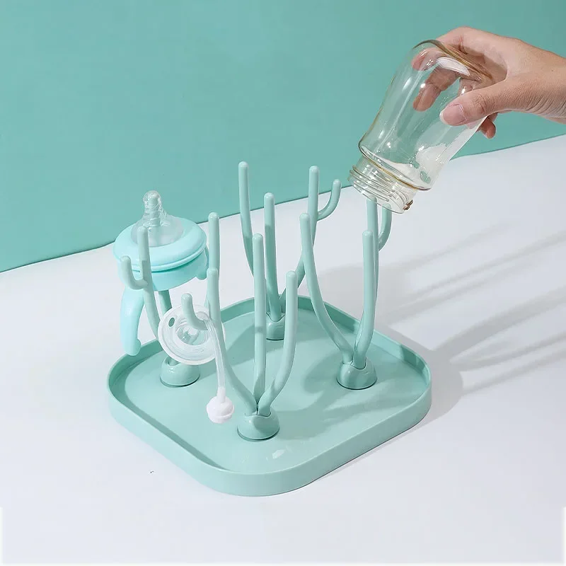 Baby Bottle Drying Rack Feeding Cup Holder Removable Tree Shape Rack Cleaning Pacifiers and Accessories Storage Drying Shelf