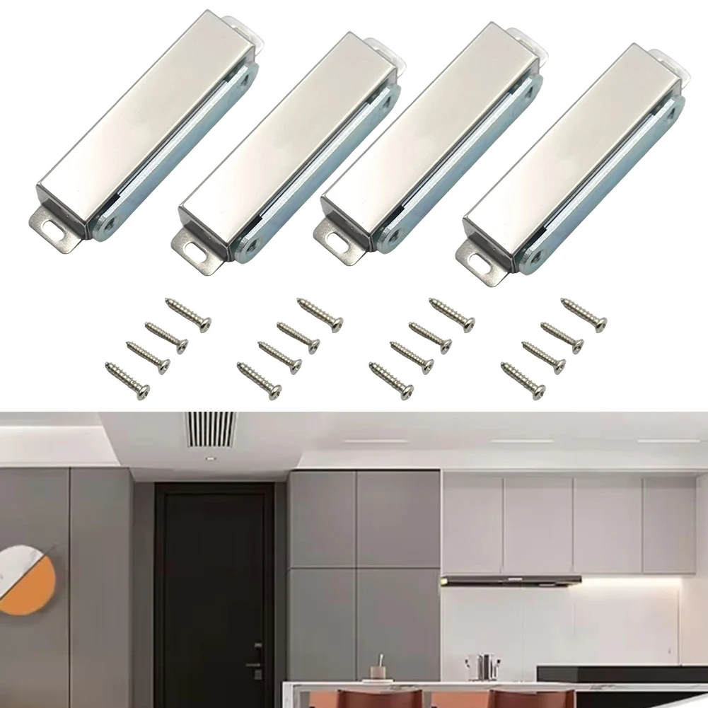 4Pcs Magnetic Door Catch Cupboard Door Magnets Heavy Duty 40KG Pull Balcony Door Magnetic Catches Stainless Steel Door Closer