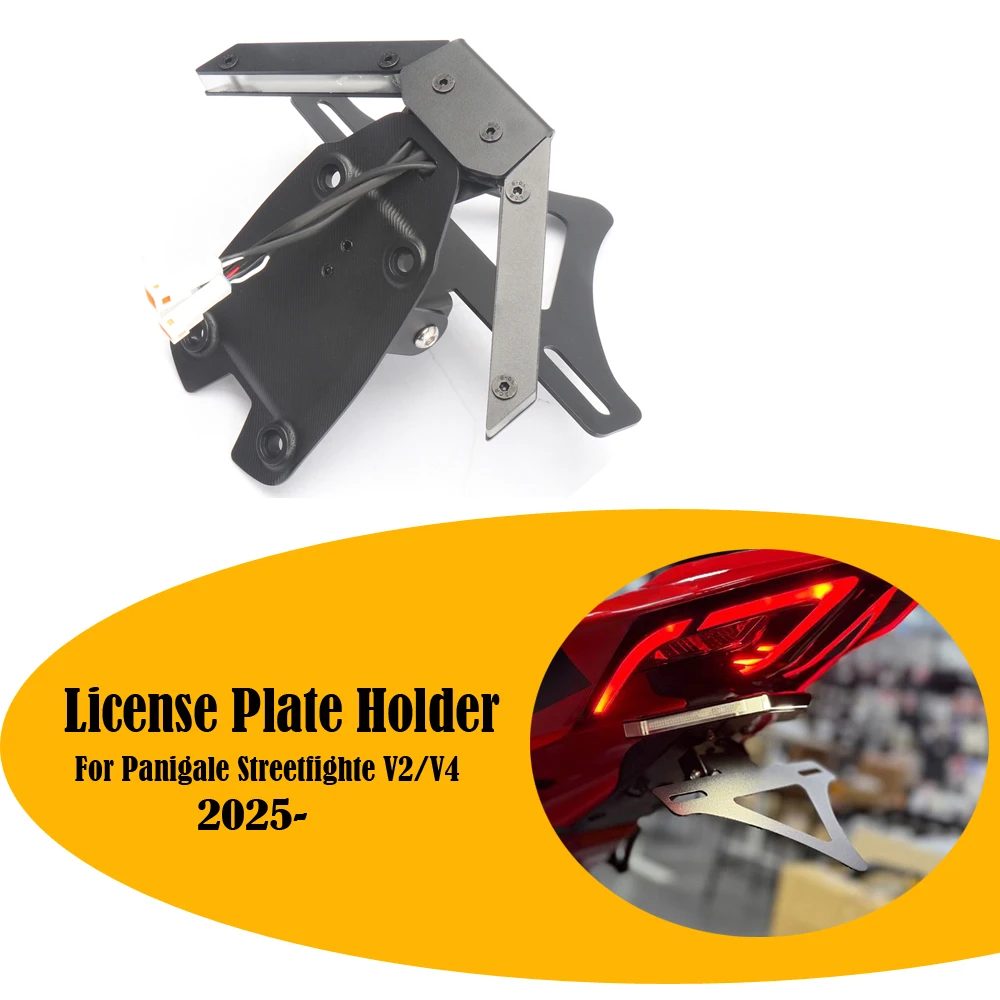 

2025 Motorcycle Mount Fender Eliminator Tail Tidy License Plate Holder For Ducati Panigale V4S V4 V2 Streetfighte V2 V4