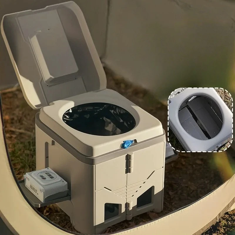 1 Stück faltbare tragbare Campingtoilette für Erwachsene, geruchsdichter mobiler Toilettenhocker für Notfälle im Auto, Outdoor-Reisen und Camping.