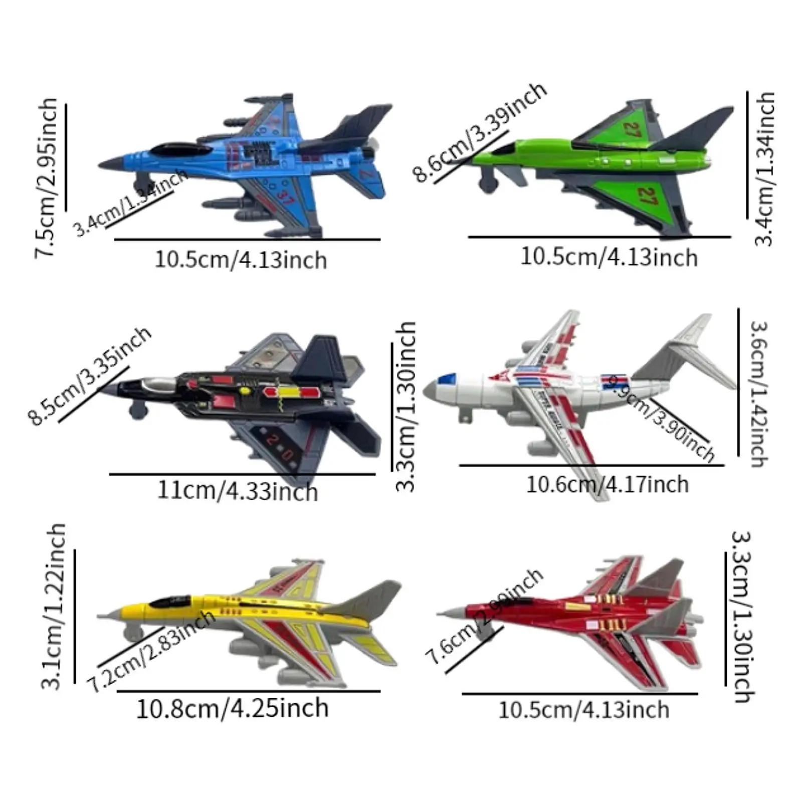 6x سبيكة طائرة نفاثة سبيكة نماذج طائرات النقل لسطح المكتب #6