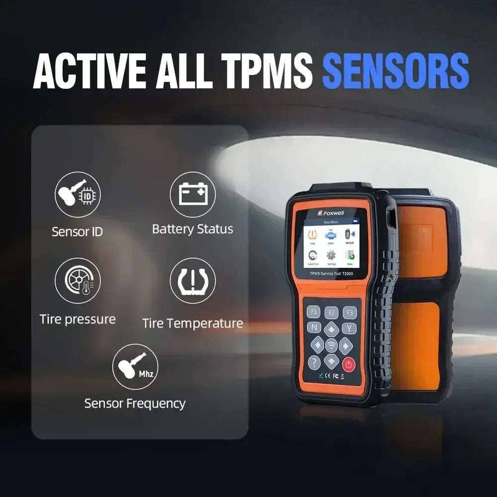 Foxwell T2000 TPMS Diagnostic Tool 315/433MHz Sensors Activate T10 Sensor TPMS Programming Car Tire Pressure Monitoring System