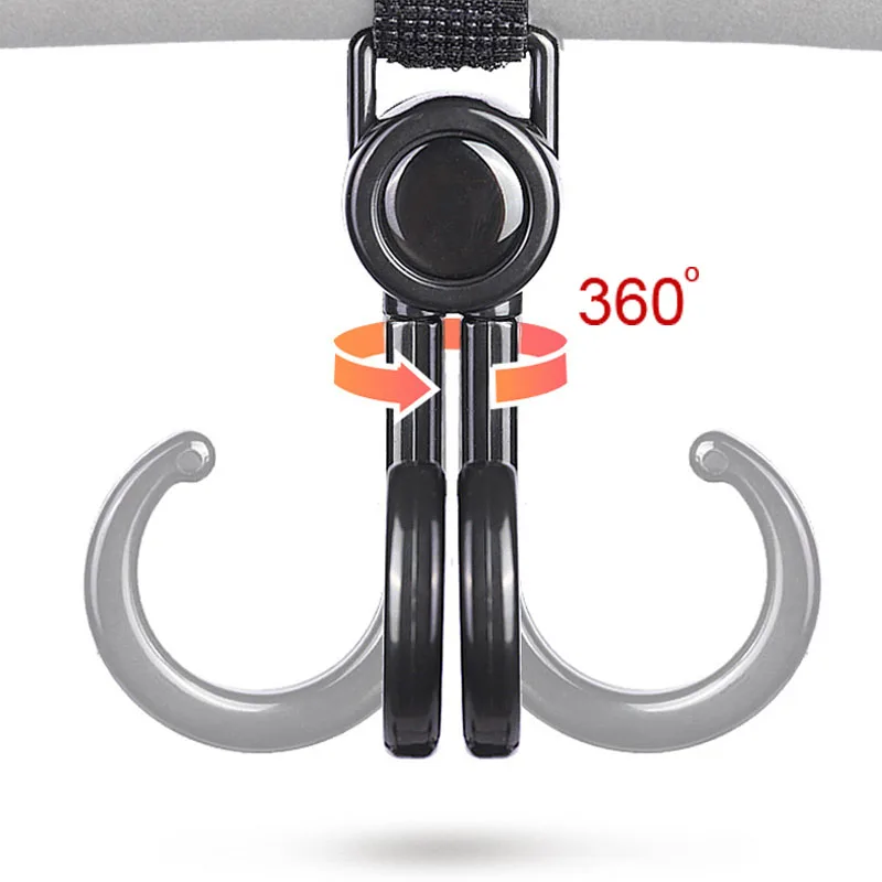 Baby Stroller Double Hooks Multifunctional Hook For Bicycles Electric Vehicle  Motorcycles Scooters Rotate 360 Degree Organizer