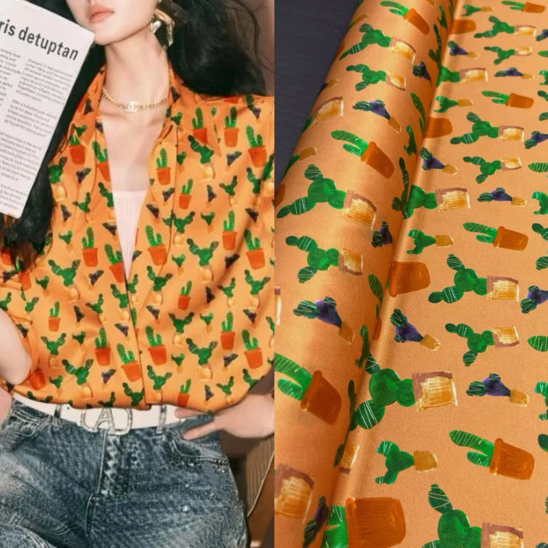 

Ткань из эластичного шелка с принтом, 22 узоров, ширина 140 см, толщина 20 мм, для летних платьев, юбок, рубашек, блузок, для шитья своими руками, R2044